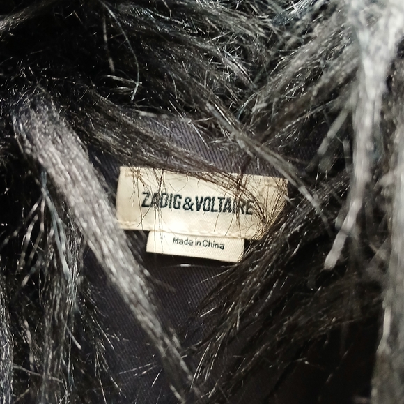 Zadig & Voltaire black shaggy /faux fur lined jacket - Picture 4 of 8